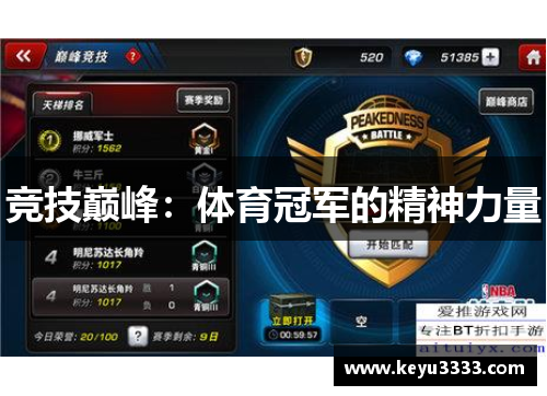 竞技巅峰：体育冠军的精神力量